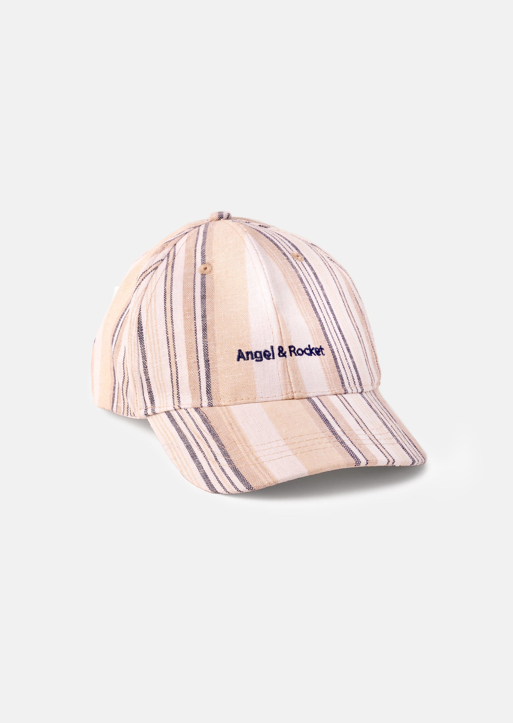 Cream Striped Baseball Cap