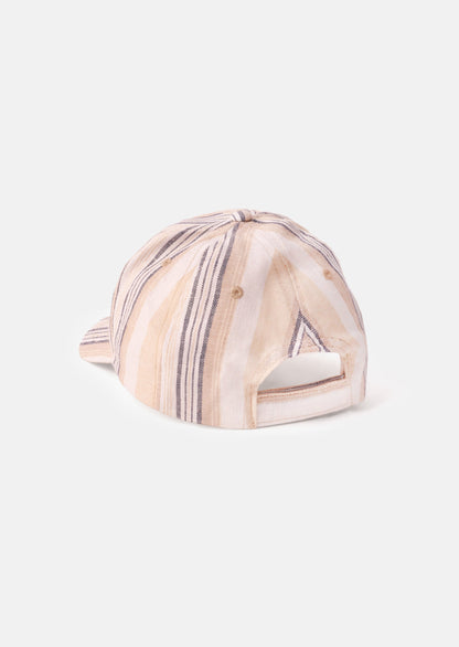 Cream Striped Baseball Cap