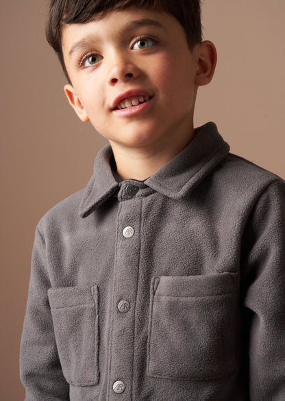 Kids Black Fleece Overshirt