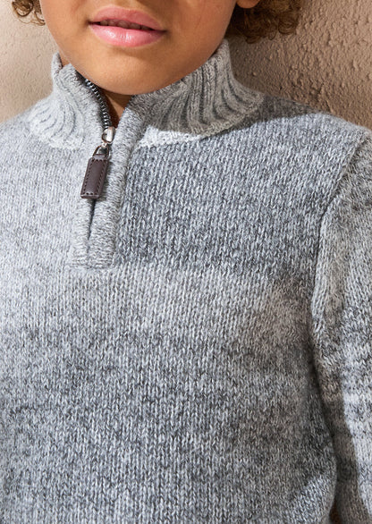 Grey Ombre Funnel Neck