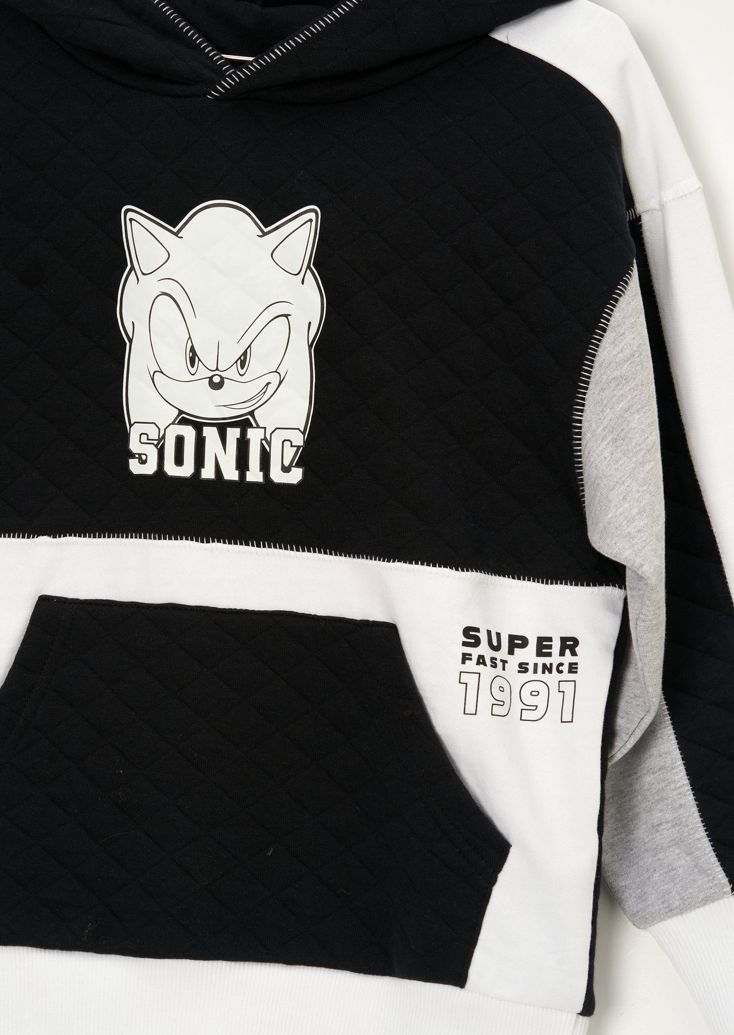 Sonic Black Textured Hoodie