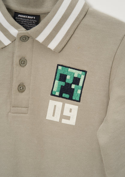 Minecraft Grey Polo Shirt