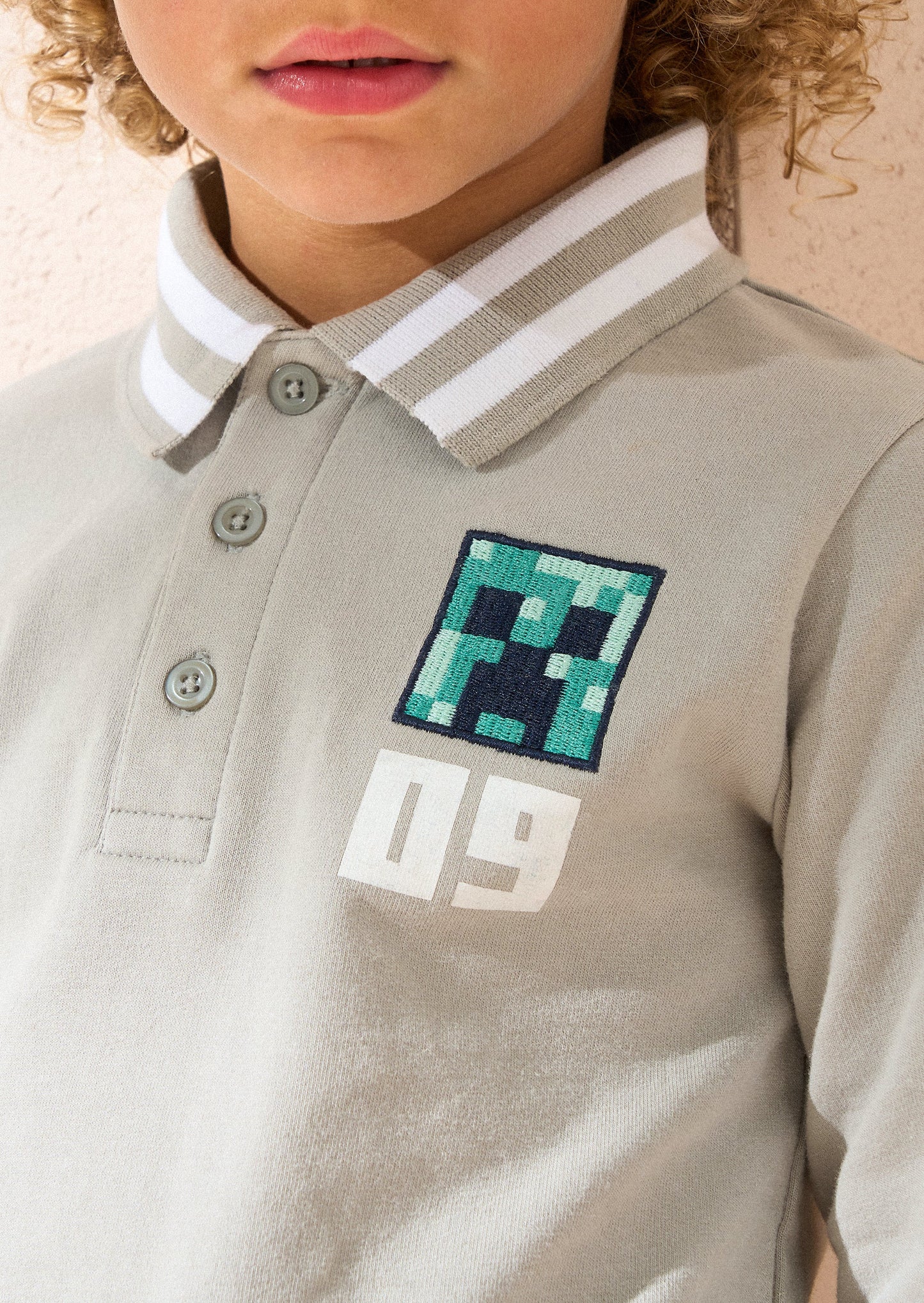 Minecraft Grey Polo Shirt