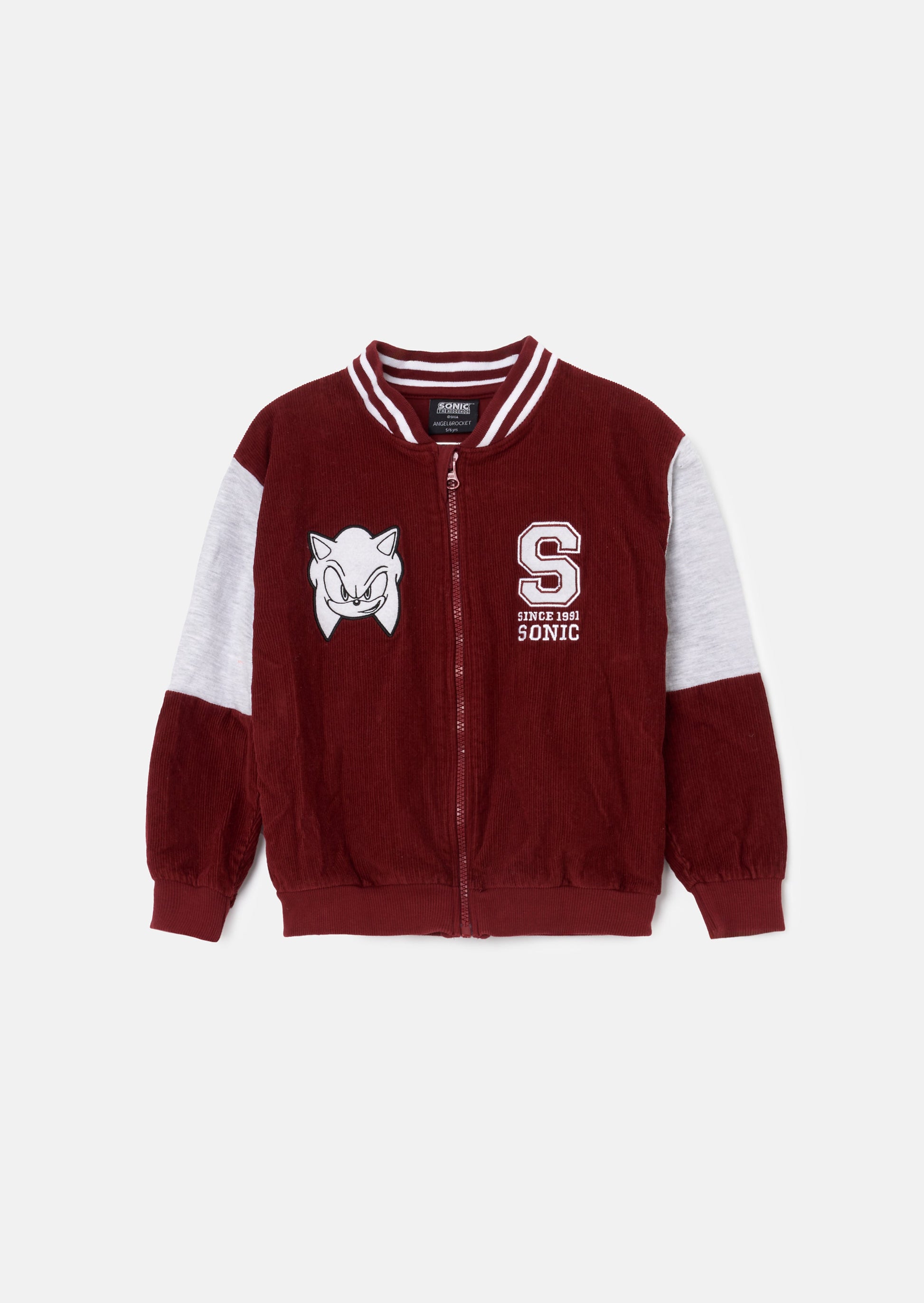 Sonic Red Cord Preppy Zip Thru Jacket