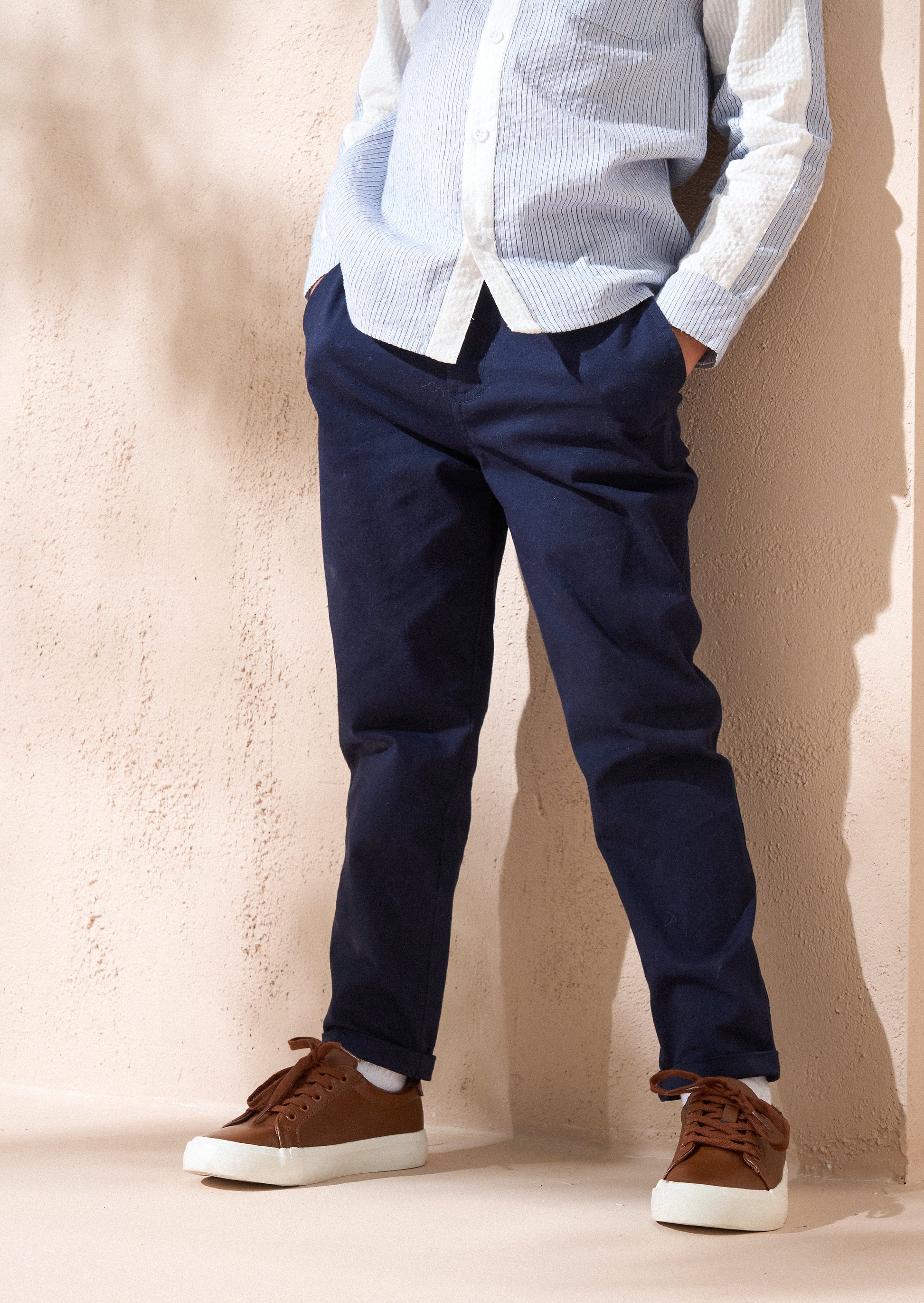 Leo Navy Chino Trousers