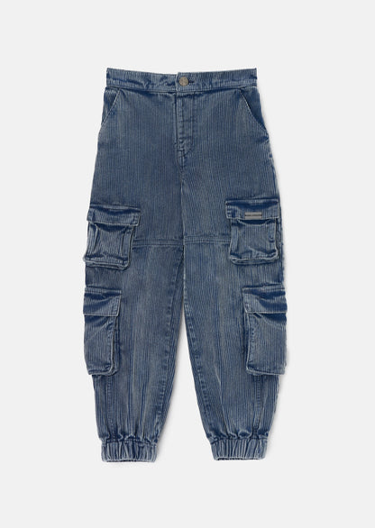 Joseph Blue Washed Cord Skater Trouser for Kids