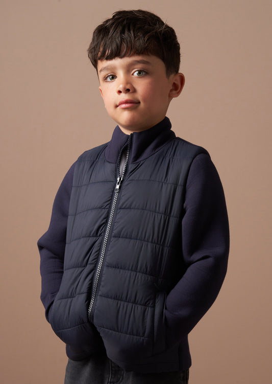 Navy Quilted Jersey Kids Jacket