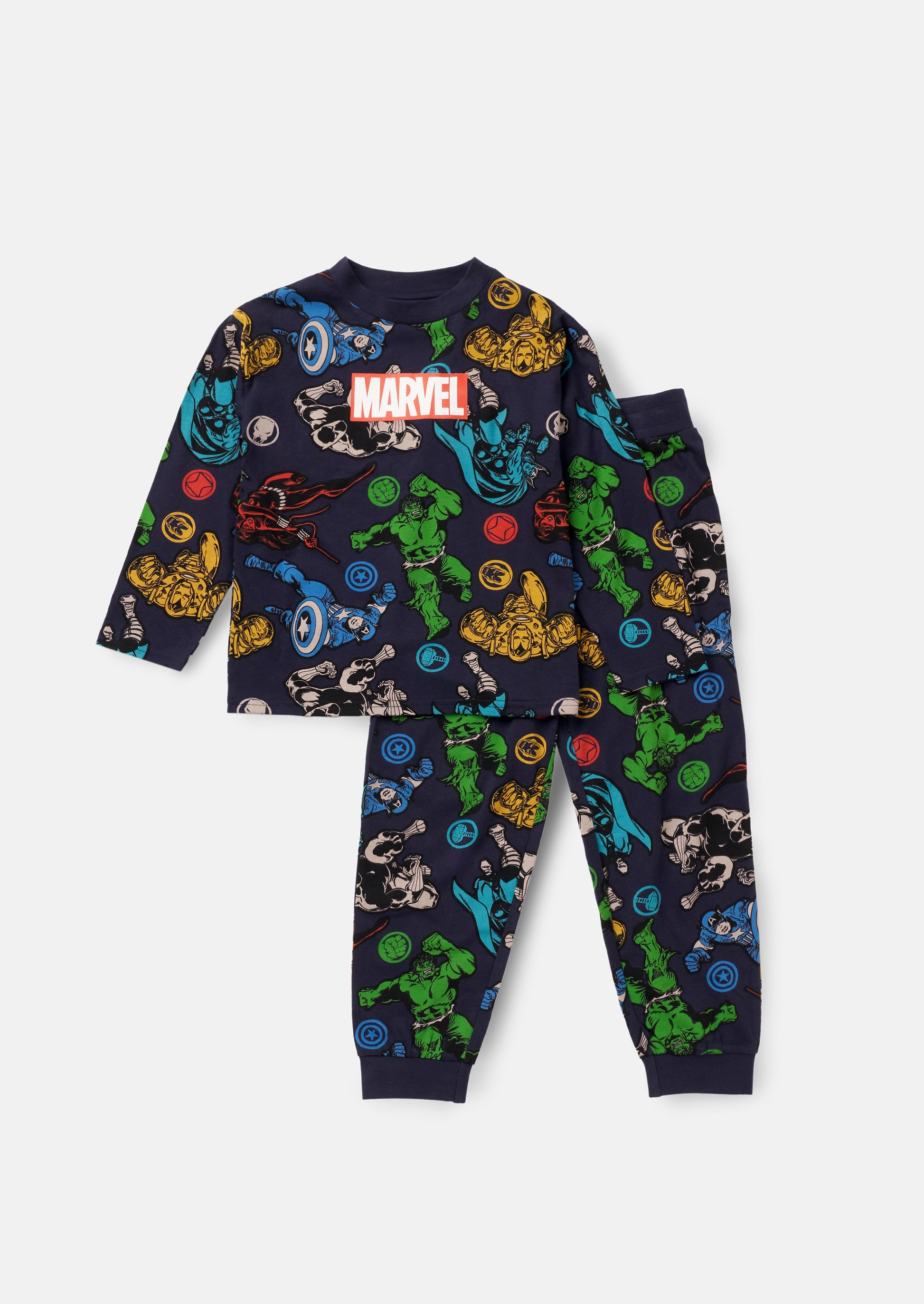 Marvel Navy Jersey Pajama Set