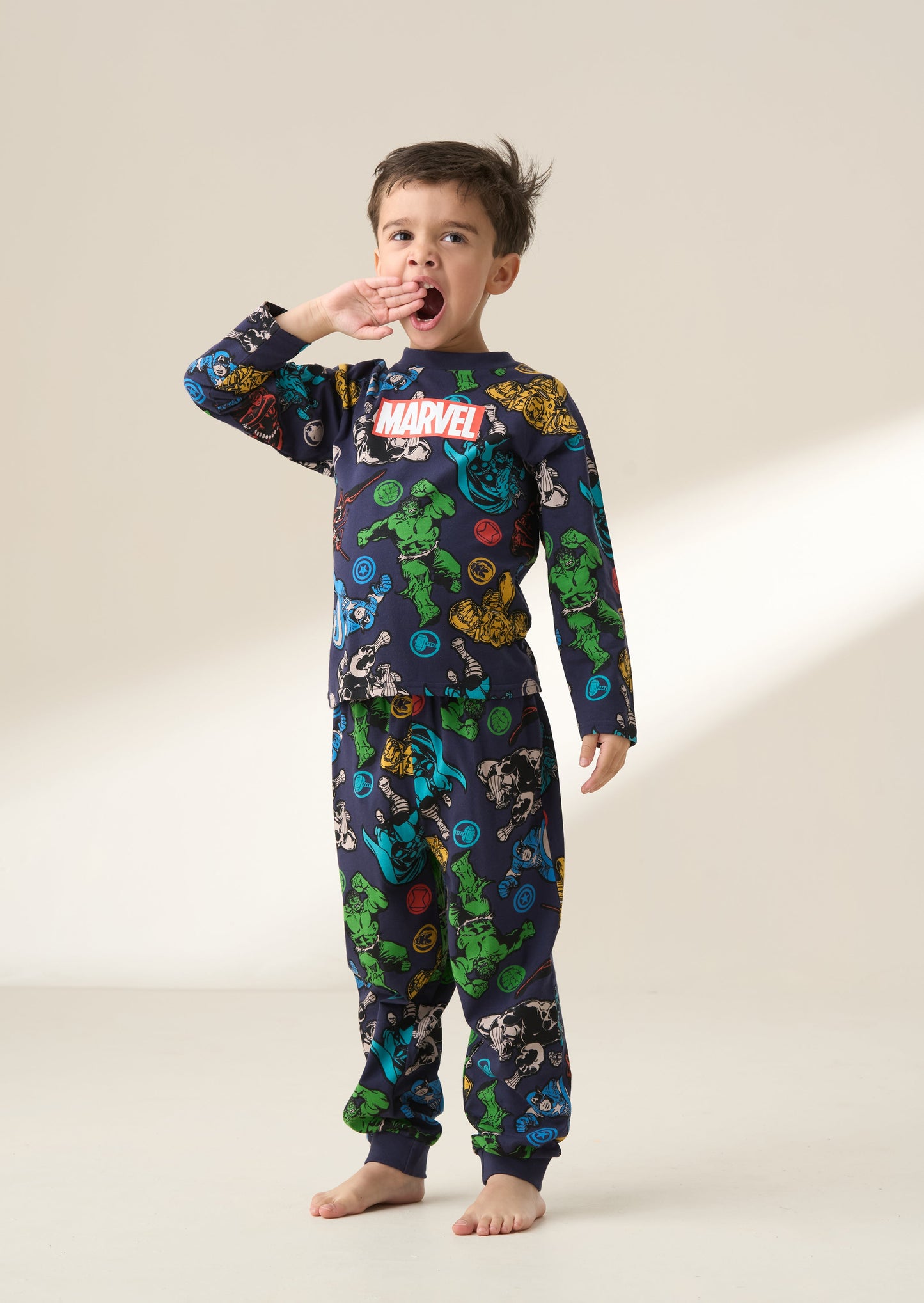 Marvel Navy Jersey Pajama Set