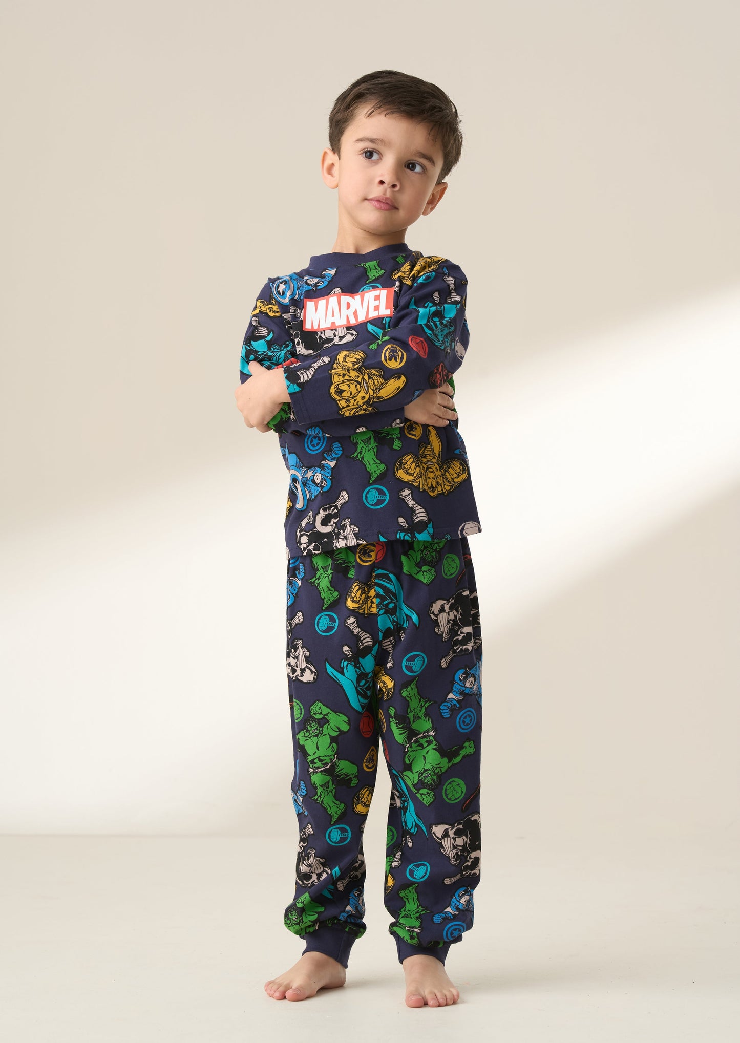 Marvel Navy Jersey Pajama Set