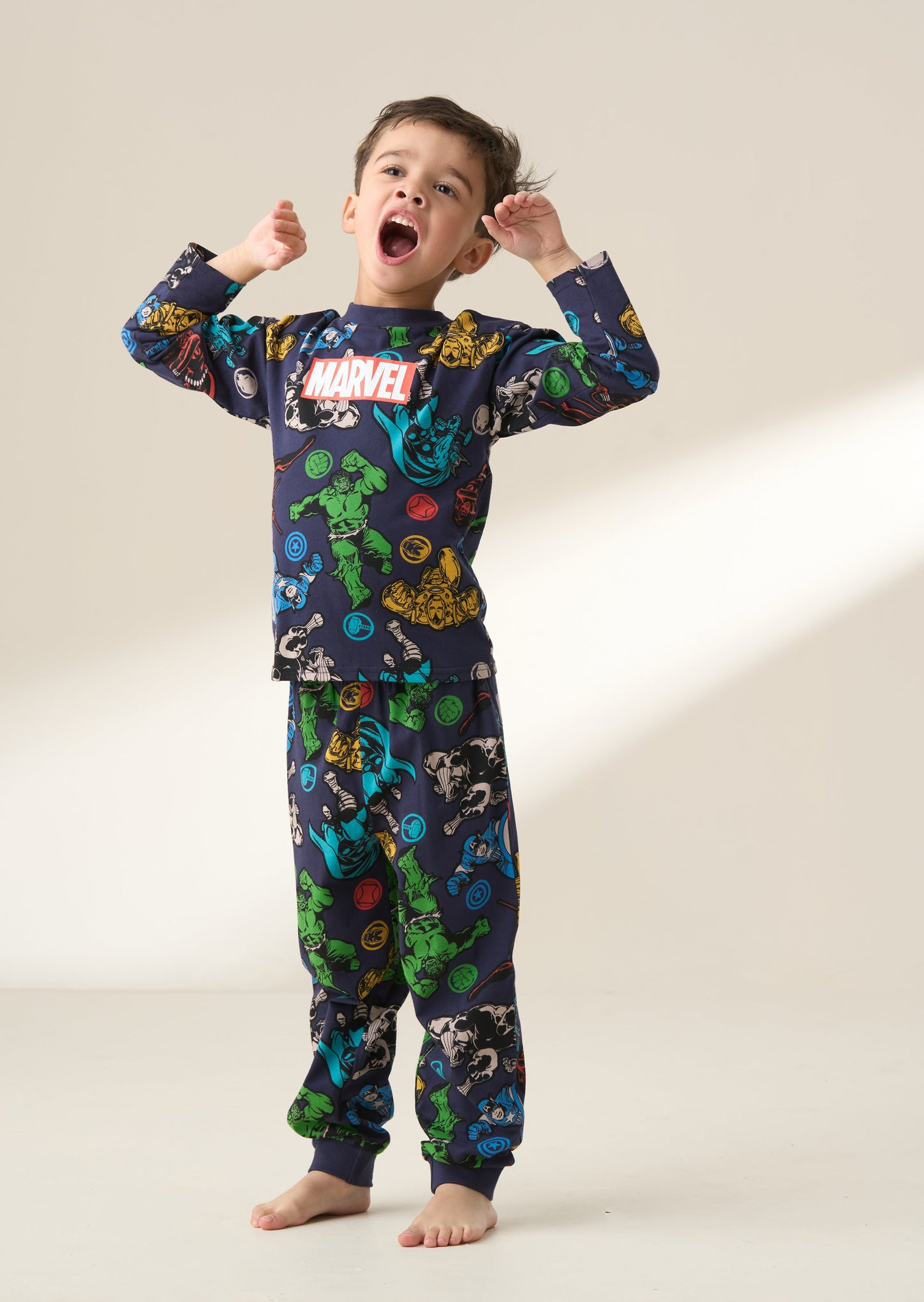 Marvel Navy Jersey Pajama Set