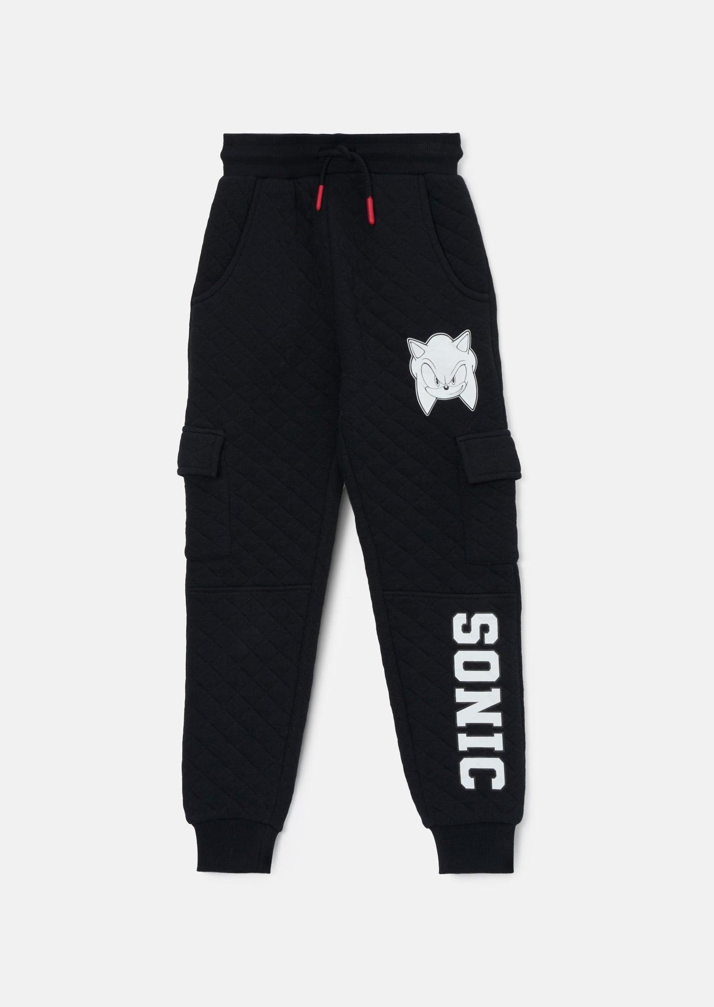 Sonic Black Textured Cargo Joggers