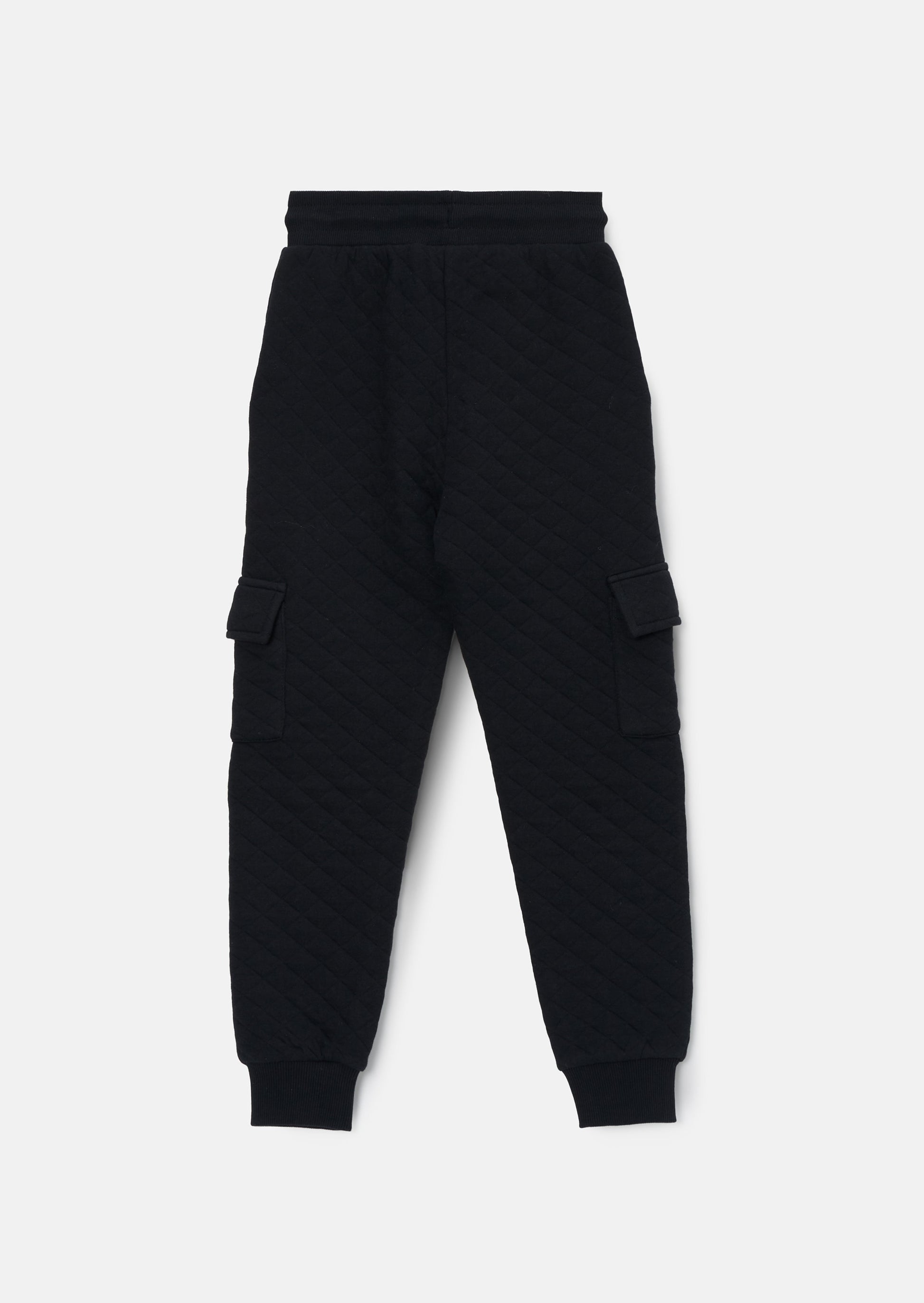 Sonic Black Textured Cargo Joggers