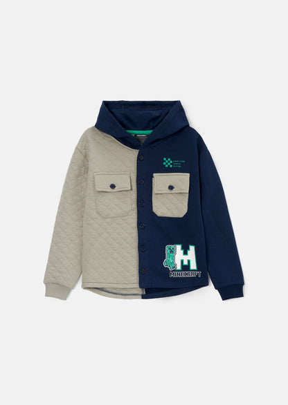 Minecraft Navy Quilted Block Overshirt