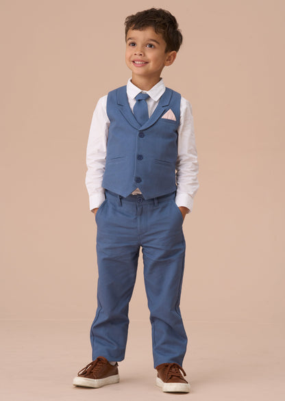 Matty Blue Waistcoat Set