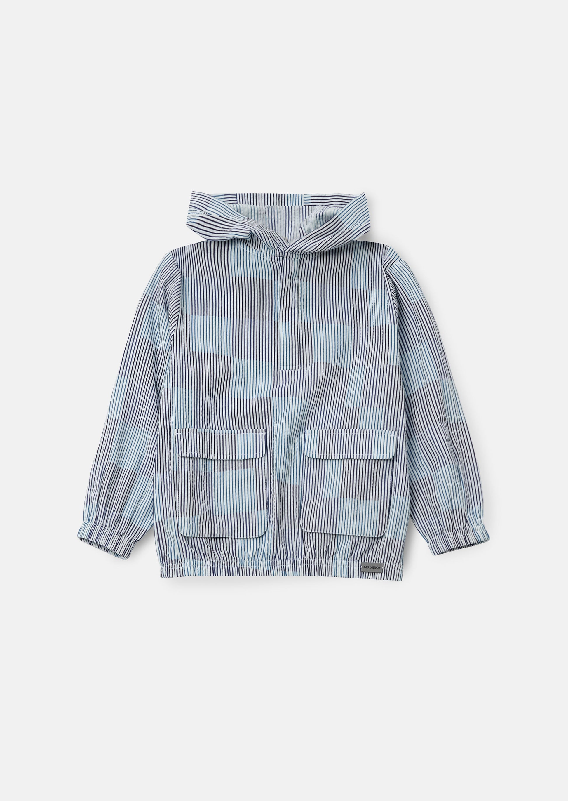 Blue Stripe Hooded Shirt