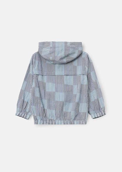 Blue Stripe Hooded Shirt