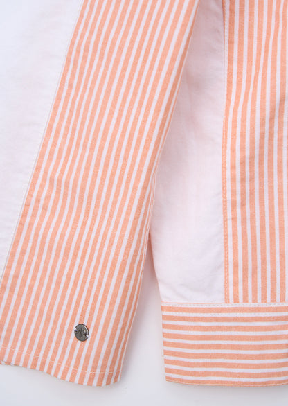 Orange Colour Block Smart Shirt