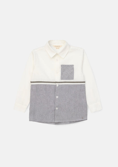 Hank Grey Textured Stripe Block