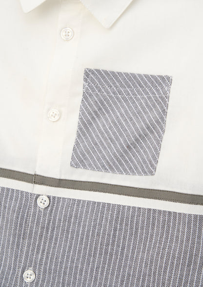 Hank Grey Textured Stripe Block