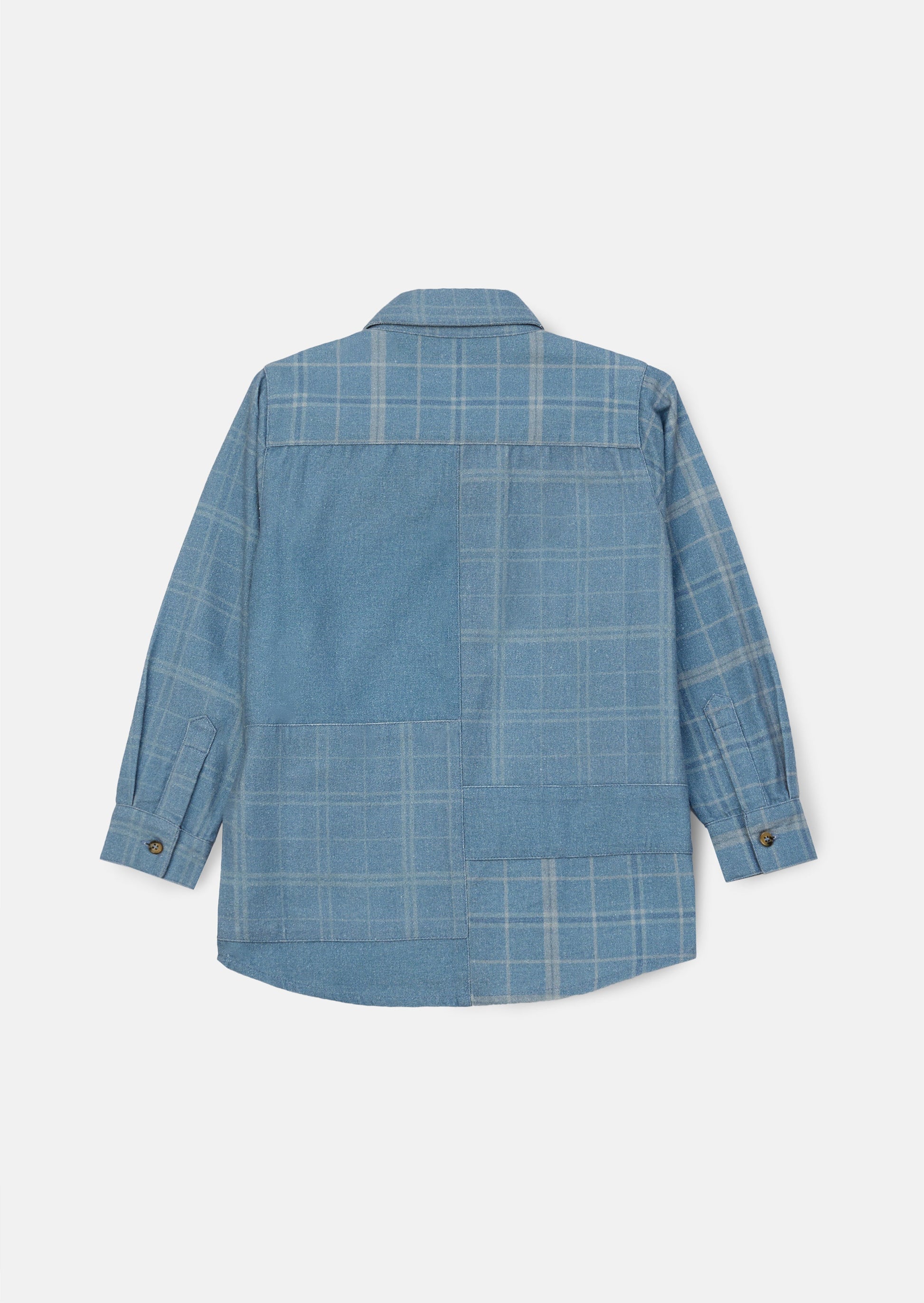 Blue Block Check Casual Shirt