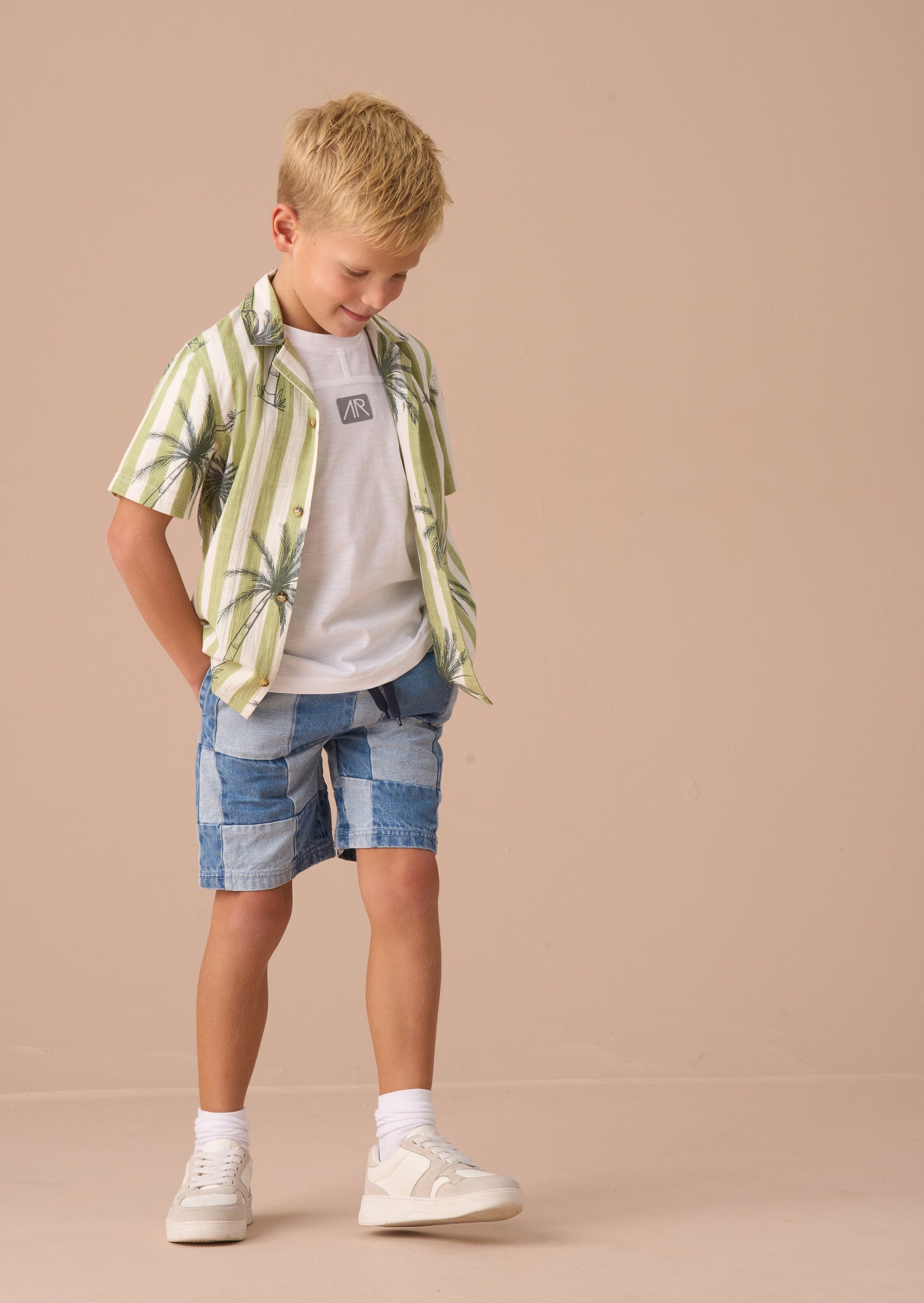 Kids Palm Print Resort Shirt