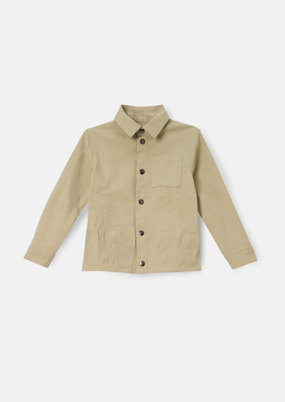 Tyson Cream Casual Embroidered Jacket