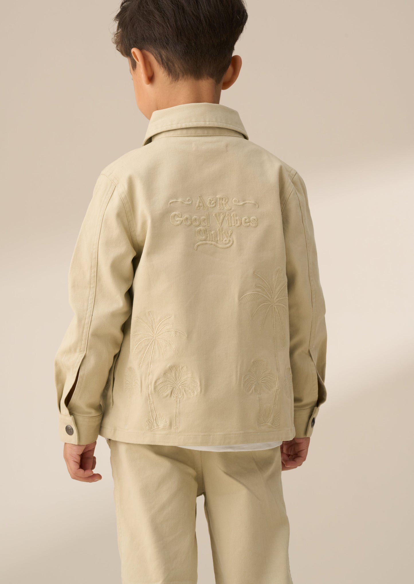 Tyson Cream Casual Embroidered Jacket