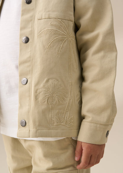 Tyson Cream Casual Embroidered Jacket