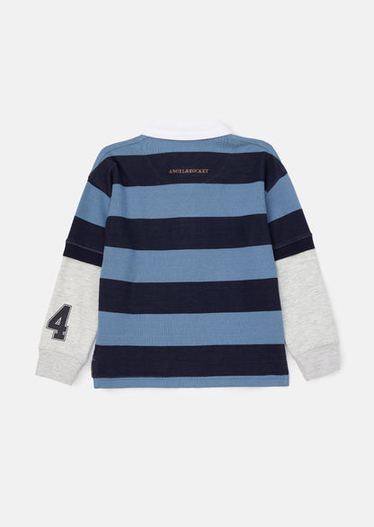 Zane Blue Stripe Rugby Top