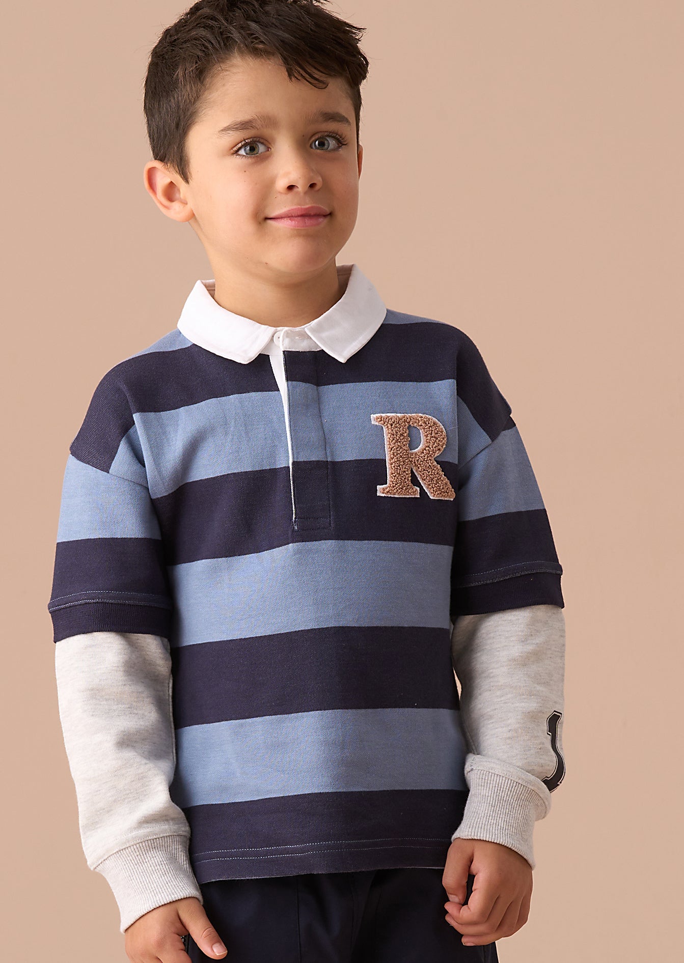 Zane Blue Stripe Rugby Top