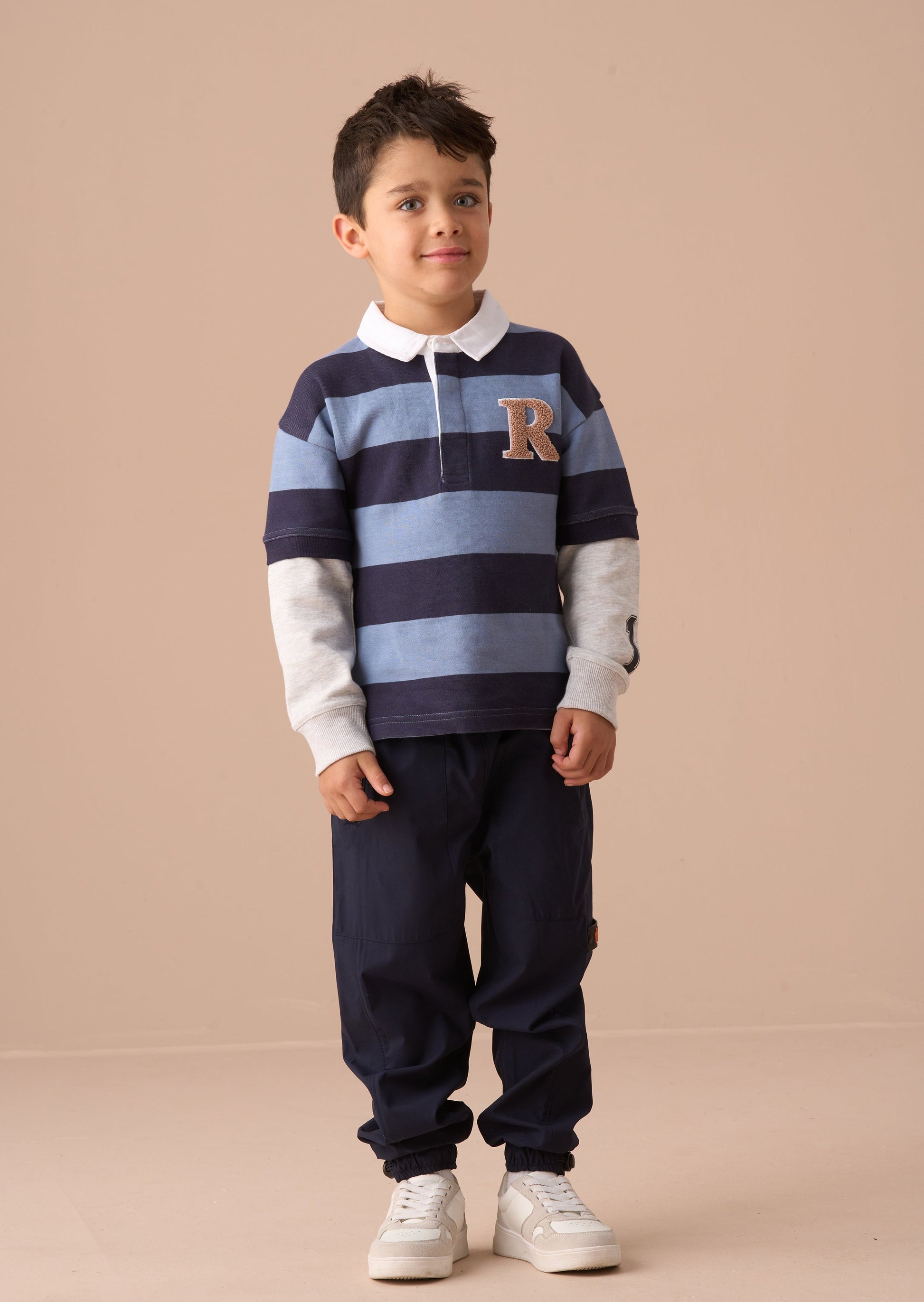 Zane Blue Stripe Rugby Top