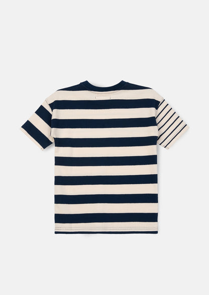 Lewis Blue Textured Stripe T Shirt