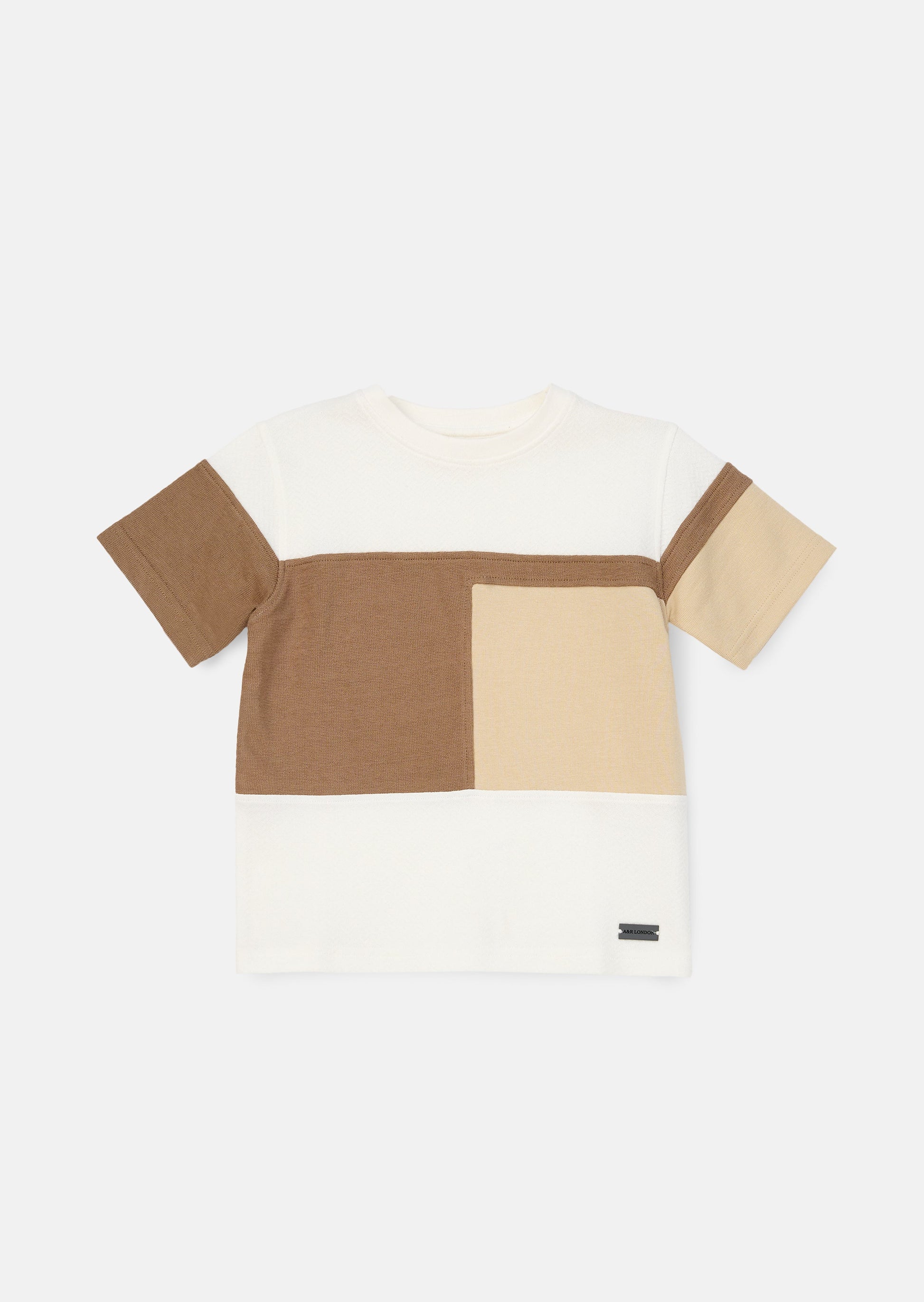 Cool Kids Cream Textured Block T-Shirt for Ages 3-12