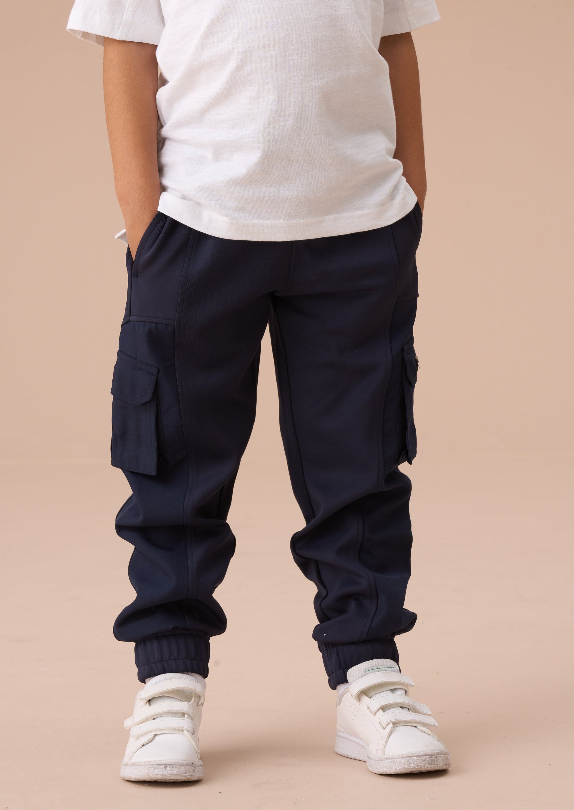 Navy Mix Fabric Joggers