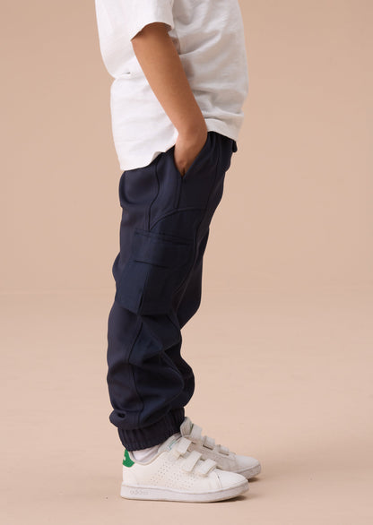 Navy Mix Fabric Joggers