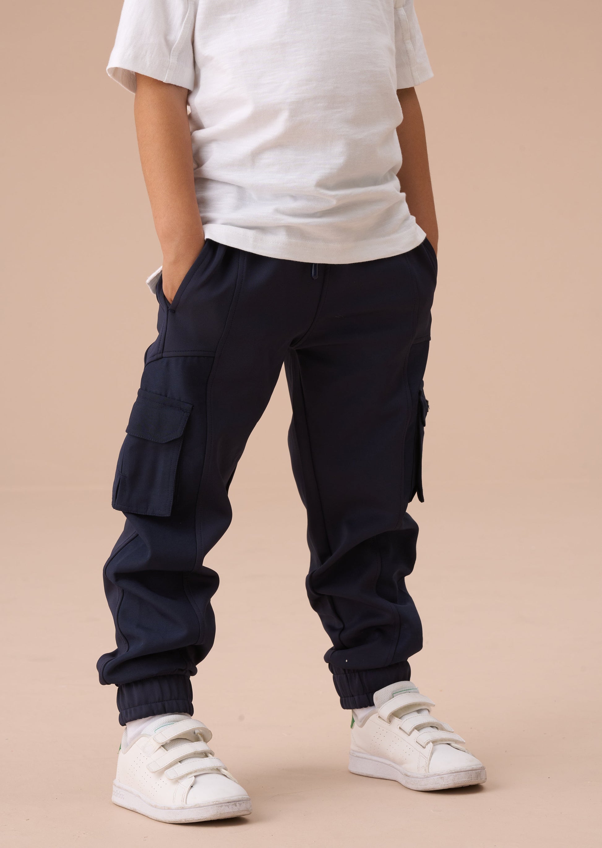 Navy Mix Fabric Joggers