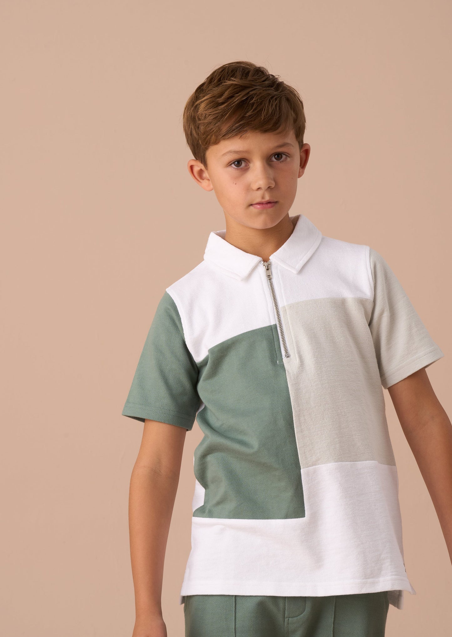 Kane White Colour Block Polo