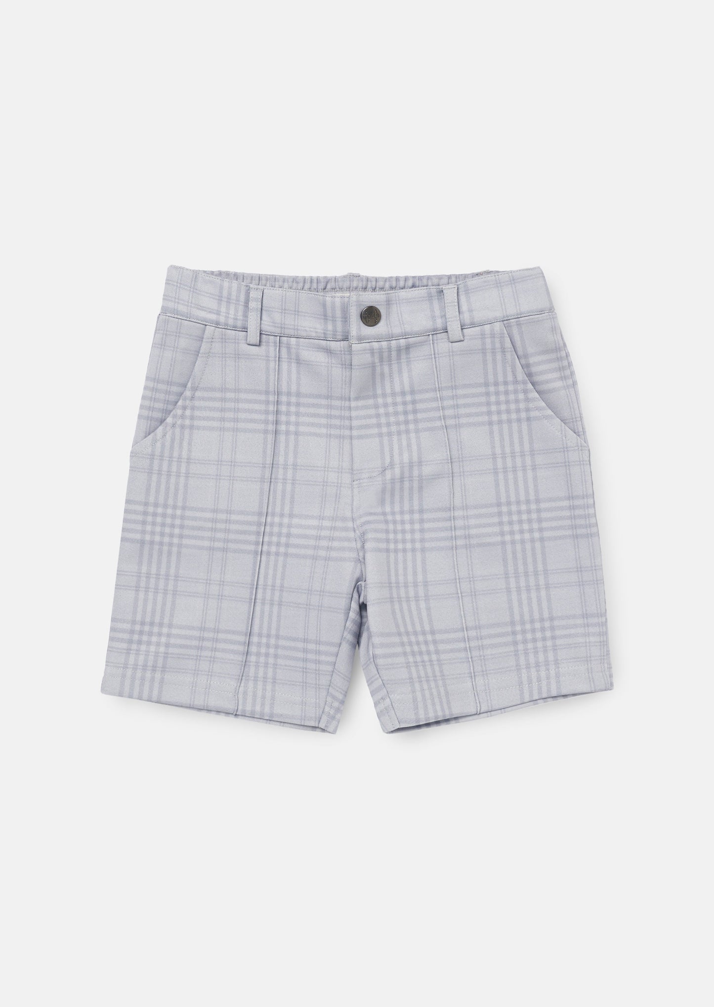 Grey Textured Kids Shorts