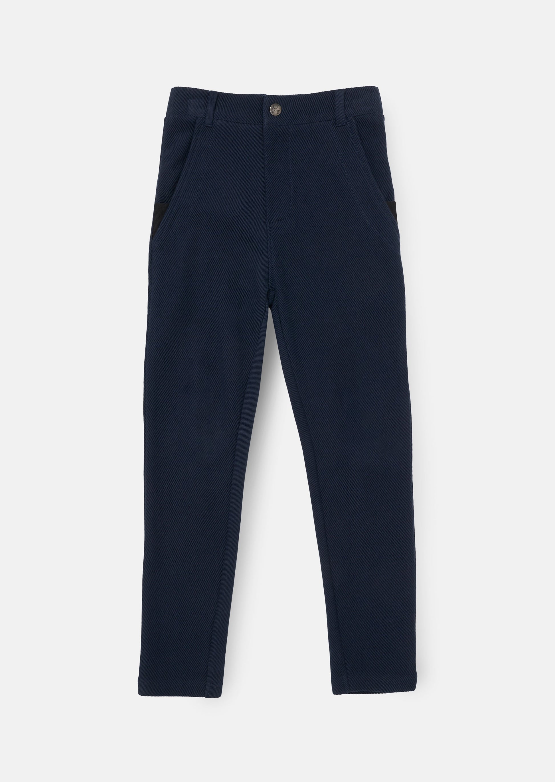 Navy Smart Textured Boys Trouser