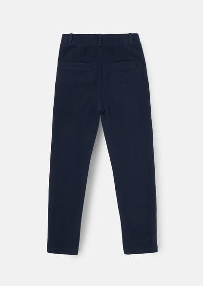 Navy Smart Textured Boys Trouser