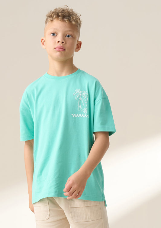 Kids Green Graphic T Shirt