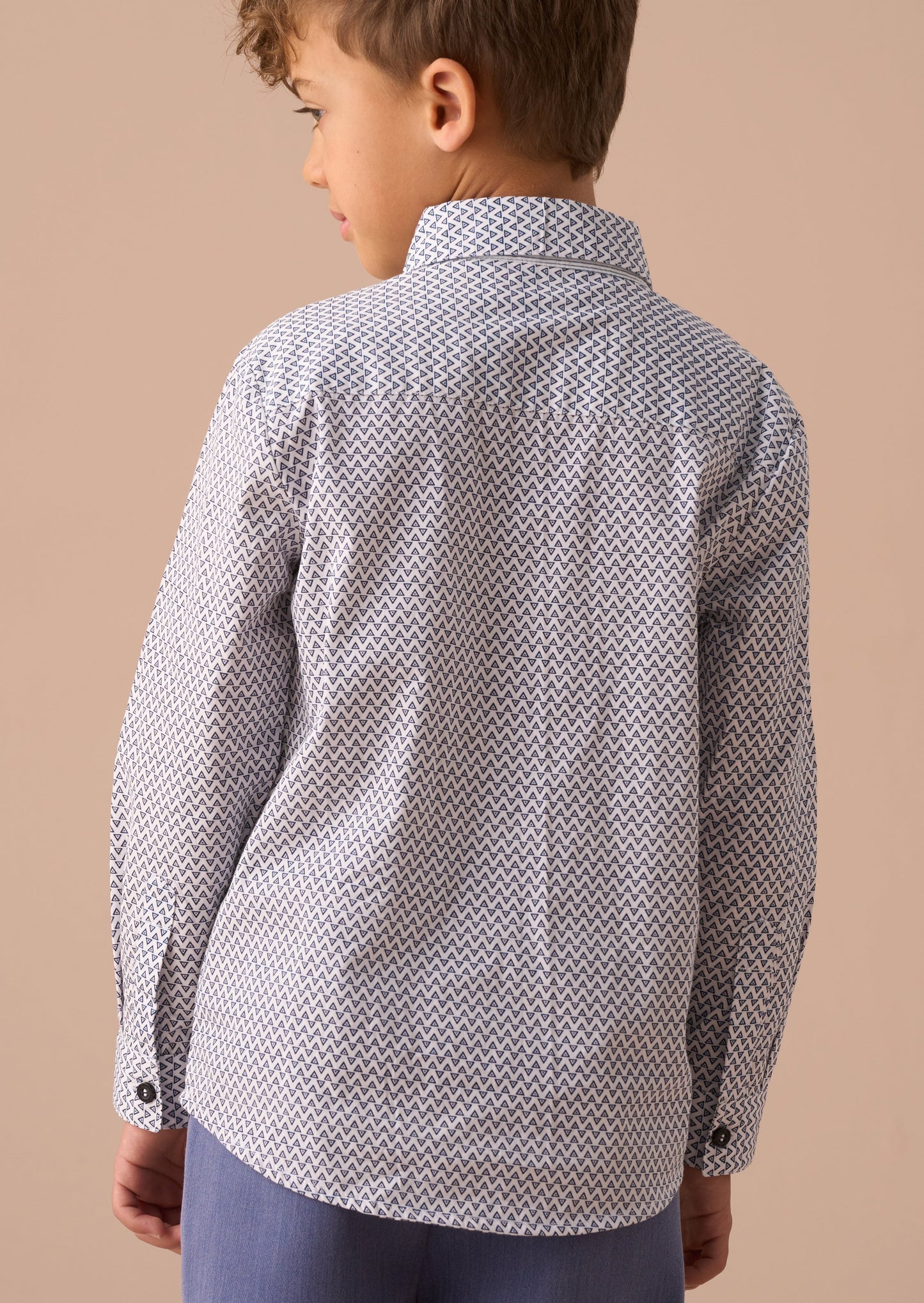 Geo White Geometric Print Shirt